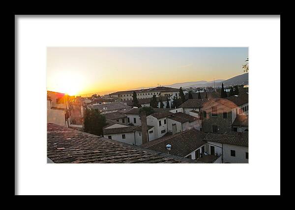 Florence Framed Print featuring the photograph Sunset in Florence by Sue Morris