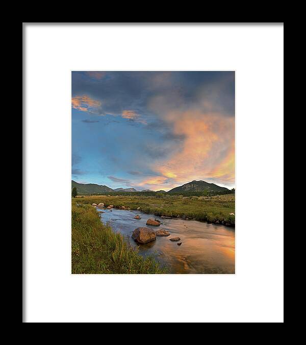 00175151 Framed Print featuring the photograph Sunset in Moraine Park by Tim Fitzharris