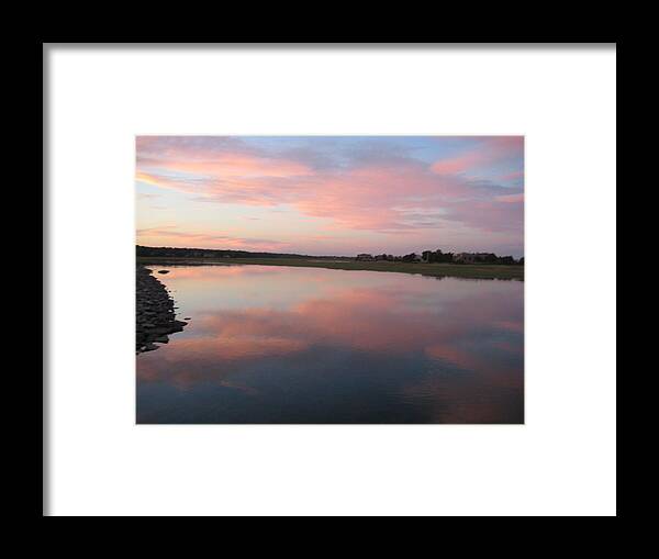 Landscape Framed Print featuring the photograph Sunset in Pink and Blue by Melissa McCrann