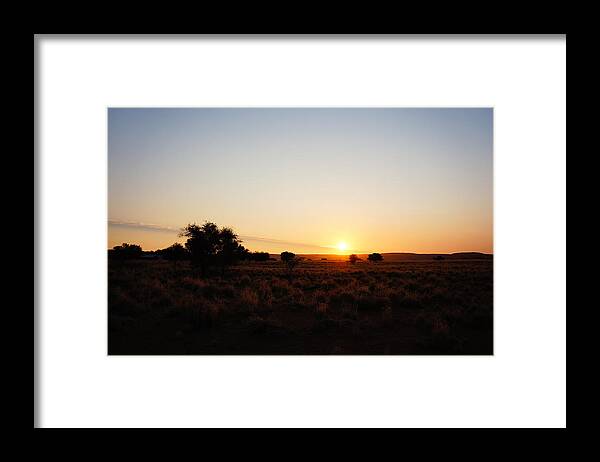 Tranquility Framed Print featuring the photograph Sunset In The Desert by Taken By Chrbhm
