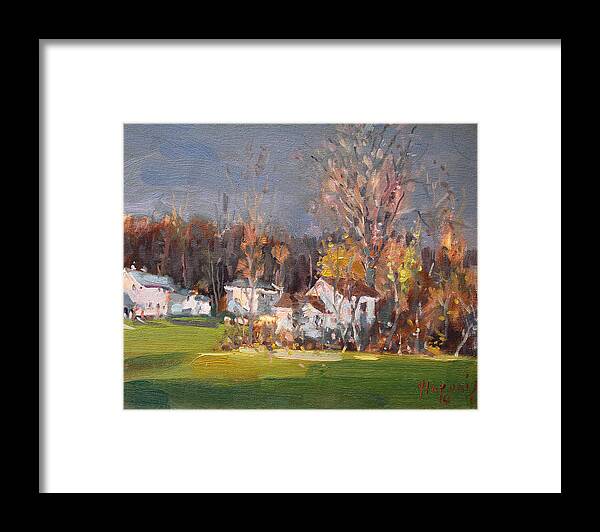 Sunset Light Framed Print featuring the painting Sunset Light by Ylli Haruni