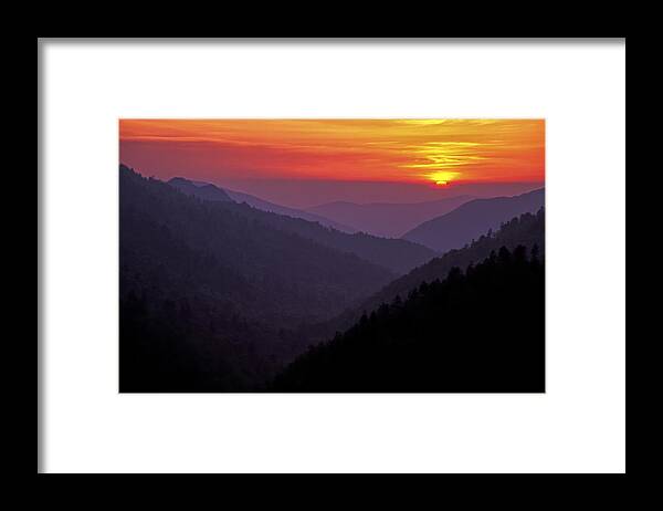 Sunset Framed Print featuring the photograph Sunset Morton Overlook by Jim Dollar
