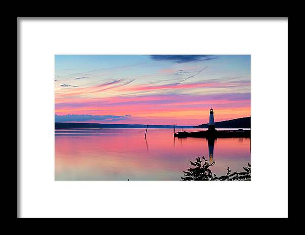 Ithaca Framed Print featuring the photograph Sunset On Cayuga Lake Ithaca New York by Paul Ge