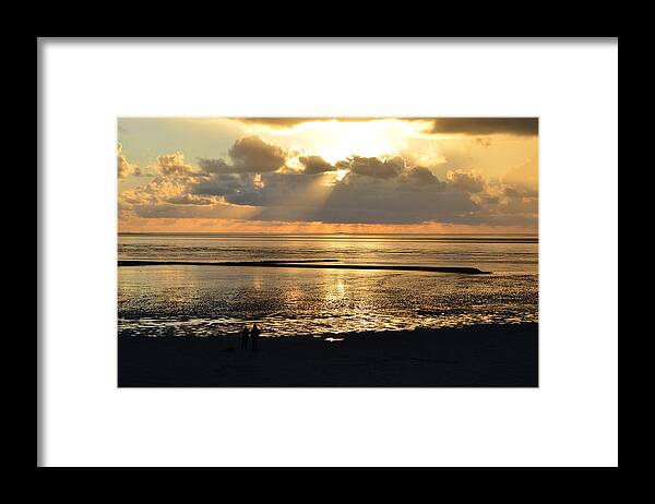 Sunset Framed Print featuring the photograph Sunset on North Sea by Hella Buchheim