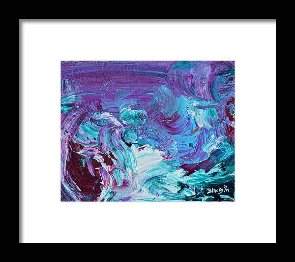 Water Framed Print featuring the painting Sunset On Raging Water by Donna Blackhall