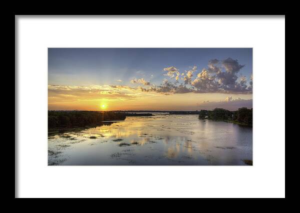 Ashley River Framed Print featuring the photograph Sunset on the Ashley by Walt Baker