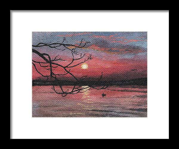 Sunset Framed Print featuring the photograph Sunset on the Lake by Masha Batkova