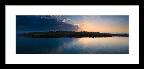 Photography Framed Print featuring the photograph Sunset Over A Lake, Chitwan National by Panoramic Images