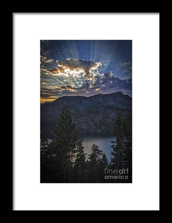 Sunset Over Fallen Leaf Lake Framed Print featuring the photograph Sunset Over Fallen Leaf Lake by Mitch Shindelbower