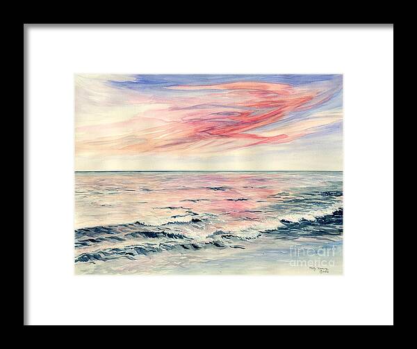 Sunset Over Indian Ocean Framed Print featuring the painting Sunset Over Indian Ocean by Melly Terpening