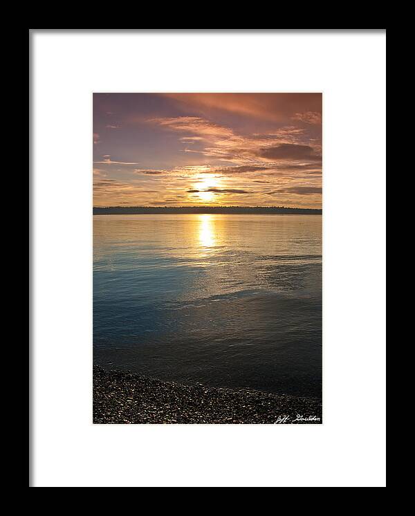 Beauty In Nature Framed Print featuring the photograph Sunset Over Puget Sound by Jeff Goulden