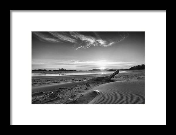 British Columbia Framed Print featuring the photograph Sunset Over Schooner Beach by Allan Van Gasbeck