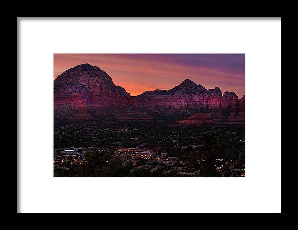 Sedona Framed Print featuring the photograph Sunset Over Sedona AZ by Tim Bryan