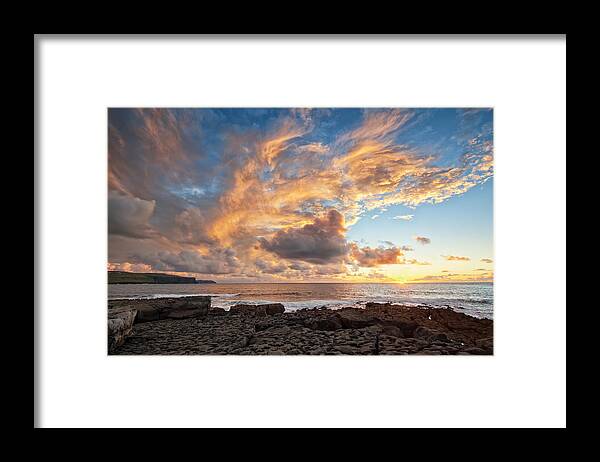 Doolin Framed Print featuring the photograph Sunset over the Burren by Allan Van Gasbeck