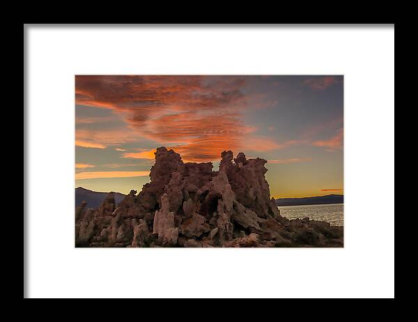 Sunset Framed Print featuring the photograph Sunset over Tufa Mono Lake by Randall Branham