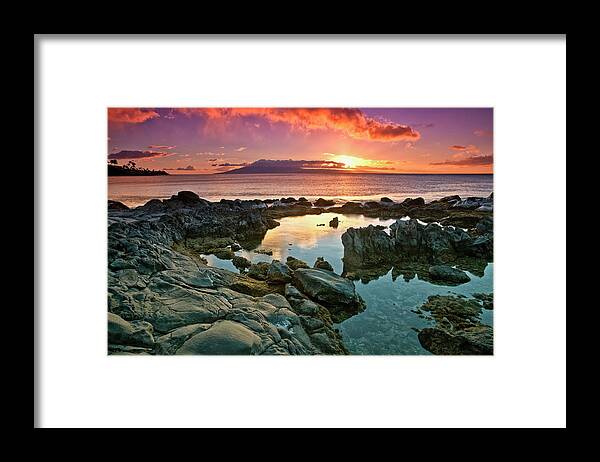 Horizon Framed Print featuring the photograph Sunset Reflected In The Tranquil Tide by Scott Mead