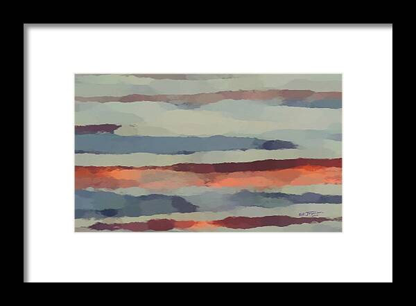 Hawaiian Sunset Framed Print featuring the painting Sunset Reflections Panel Four by Stephen Jorgensen