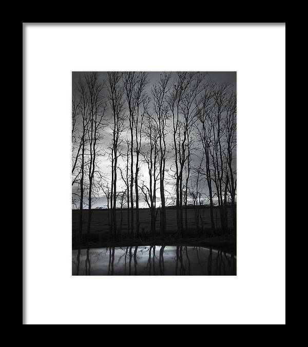 B&w Framed Print featuring the photograph Sunset Reflections by Richard Smith