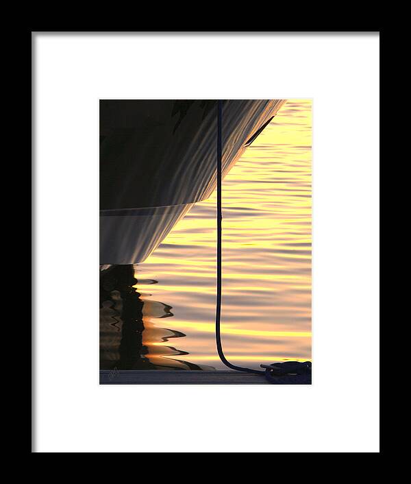 Nautical Framed Print featuring the photograph Sunset Reflections With Boat No 2 by Ben and Raisa Gertsberg