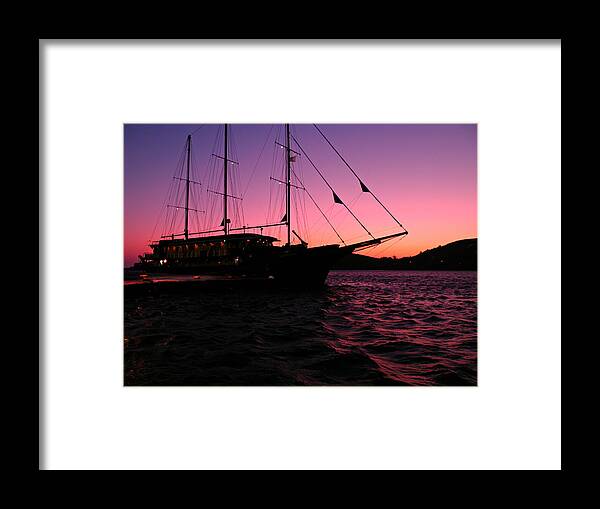 Ios Framed Print featuring the photograph Sunset Sail by Micki Findlay