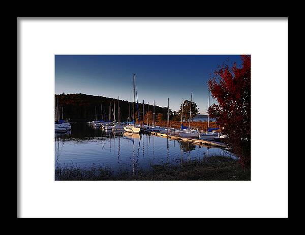 Sunset Framed Print featuring the photograph Sunset Setting at the Marina by Renee Hardison
