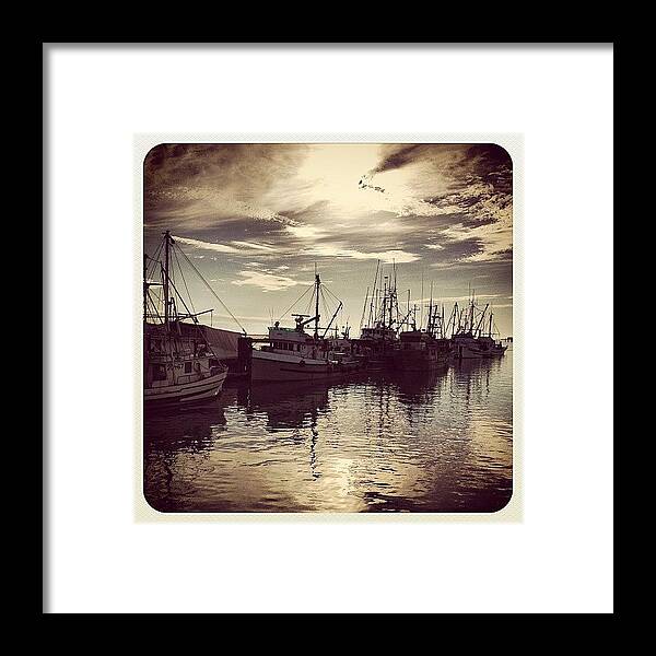 Wharf Framed Print featuring the photograph #sunset #steveston #boats #richmond by NRyan Ferrer