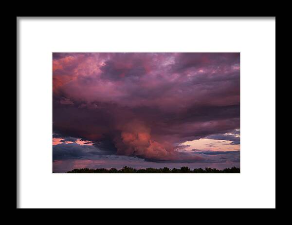 Storm Framed Print featuring the photograph Sunset Storm by Toni Hopper