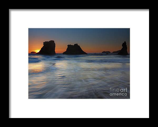 Bandon Framed Print featuring the photograph Sunset Surge by Michael Dawson