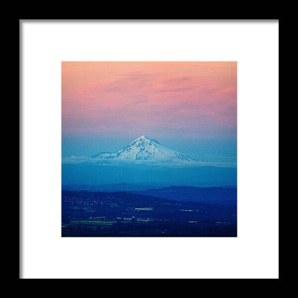 Pdxpipeline Framed Print featuring the photograph Sunset Tonight Making Some Pretty Blue by Mike Warner