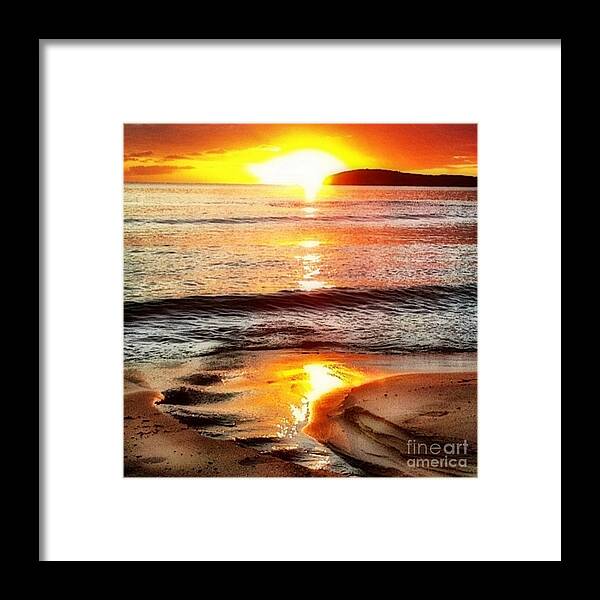 Sharkcrossing Framed Print featuring the painting S Sunset View of Watch Ho - Square by Lyn Voytershark