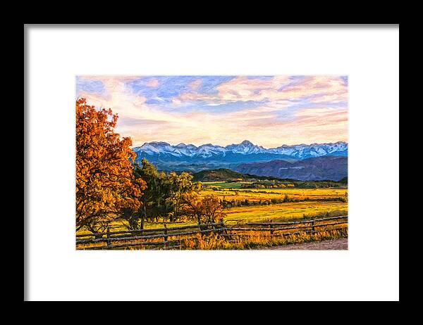 Autum Framed Print featuring the digital art Sunset View by Rick Wicker