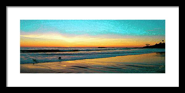 Sunset Framed Print featuring the photograph Sunset With Birds by Ben and Raisa Gertsberg