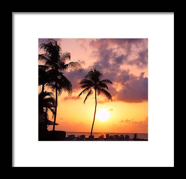 Sunset Framed Print featuring the photograph Sunsets and Palm Trees by Amy McDaniel