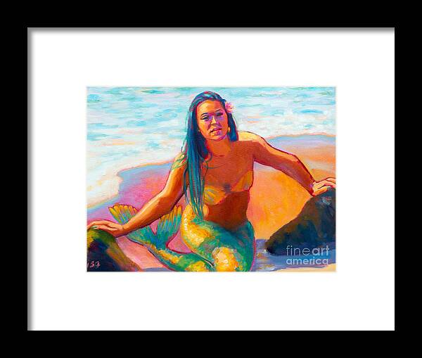 Mermaid Framed Print featuring the painting Sunshine by Isa Maria