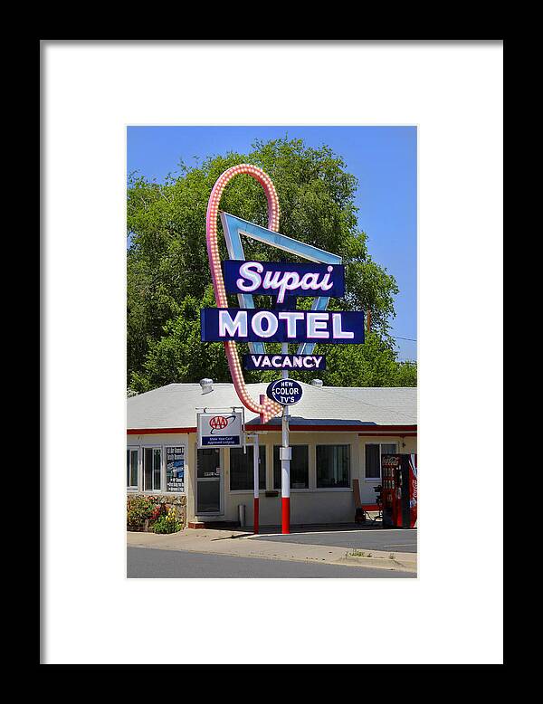 Supai Motel Framed Print featuring the photograph Supai Motel - Seligman by Mike McGlothlen