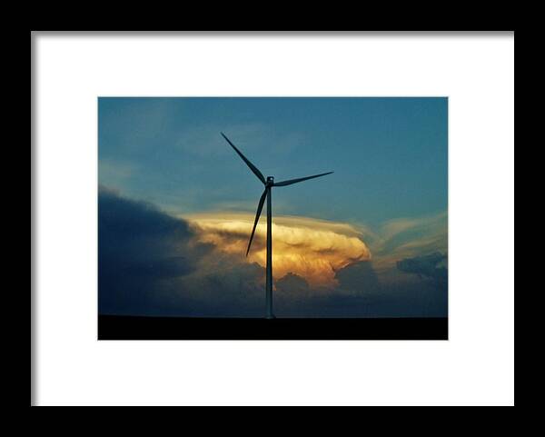 Storm Framed Print featuring the photograph Supercell Windmill by Ed Sweeney