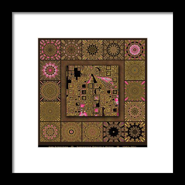 Pink Framed Print featuring the digital art Supernova Pinkxels Redux by Ann Stretton
