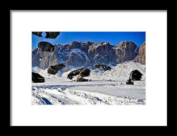 Afghanistan Framed Print featuring the photograph Supply Drop by Mountain Dreams