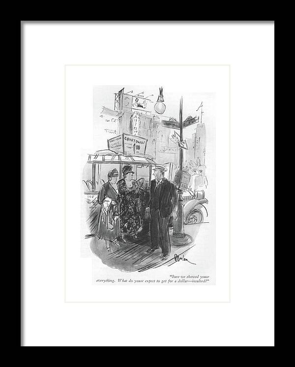 104841 Pba Perry Barlow Framed Print featuring the drawing We Showed Youse Everything by Perry Barlow