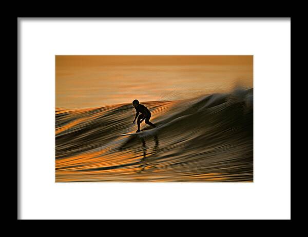 Surfing Framed Print featuring the photograph Surfing Liquid Copper C6J2144 by David Orias