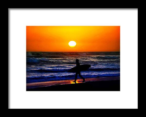 Surf Framed Print featuring the photograph Surfs up by Camille Lopez