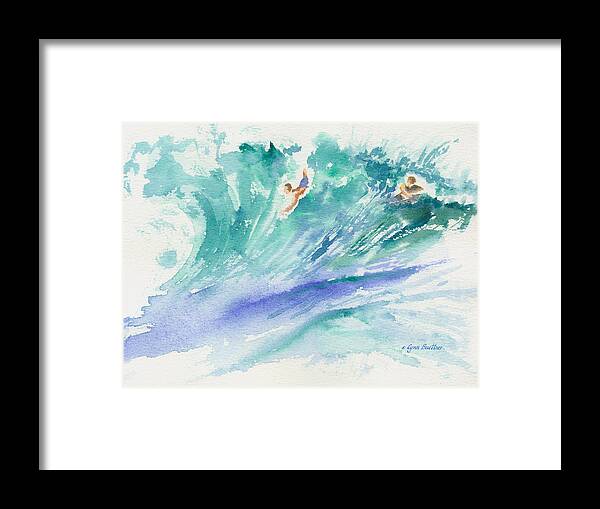 Surf's Up Framed Print featuring the painting Surf's Up by Lynn Buettner