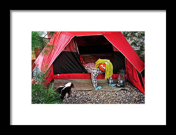 Camp Framed Print featuring the photograph Surprise Visitor by Mike Martin