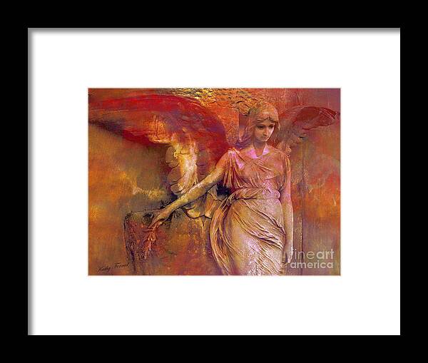 Beautiful Angel Art Framed Print featuring the photograph Surreal Angel Art Photography - Dreamy Impressionistic Surreal Ethereal Angel Art by Kathy Fornal