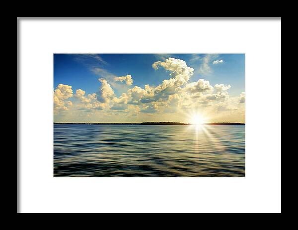 Blue Water Framed Print featuring the photograph Surrounded By Blue by Bill and Linda Tiepelman