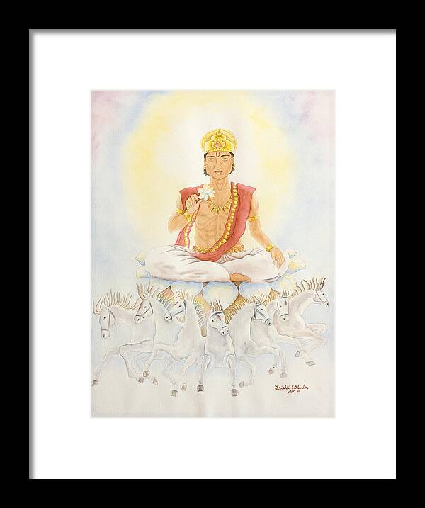 Vedic Astrology Framed Print featuring the painting Surya the Sun by Srishti Wilhelm