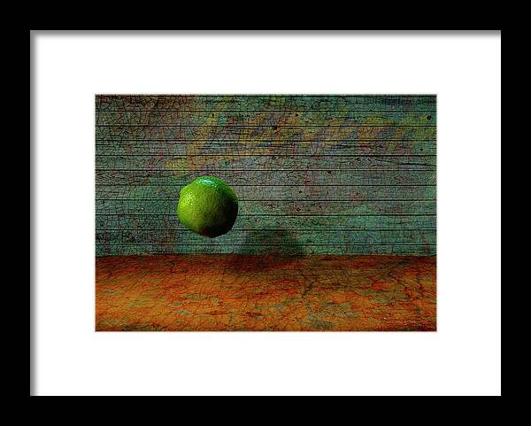 Lime Framed Print featuring the painting Suspended Lime by Patrick J Osborne