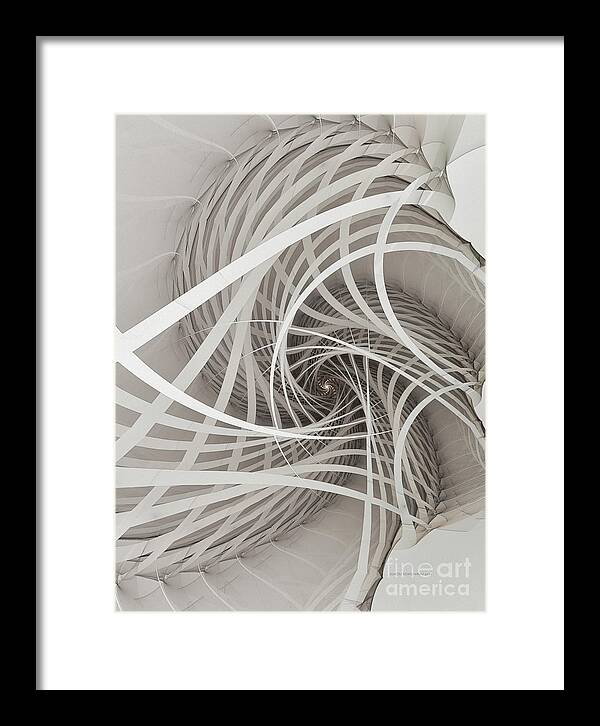 Fractal Framed Print featuring the digital art Suspension Bridge-Fractal Art by Karin Kuhlmann