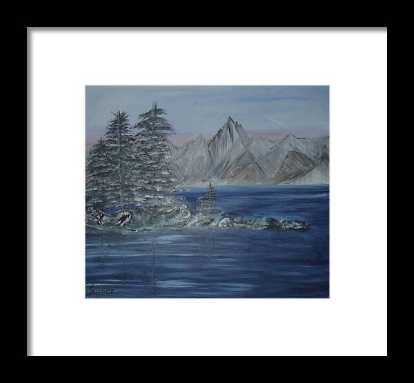 Lakes Framed Print featuring the painting Swan Lake by Suzanne Surber