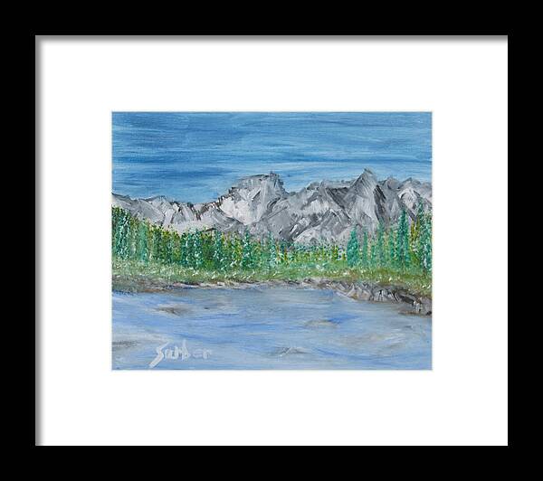 Mountains Framed Print featuring the painting Swan Range by Suzanne Surber